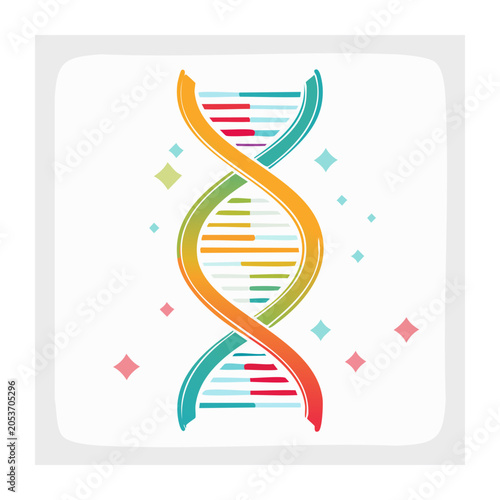 Colorful DNA Double Helix Graphic