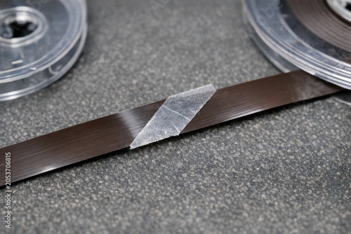 A pair of tape sitting on top of a table, ready for use