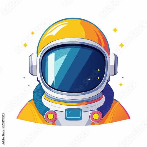 Stylized Astronaut Helmet with Stars