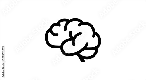 Bild auf Leinwand Simple Line Art Icon of Human Brain.