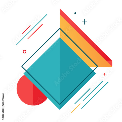 Minimalist geometric shapes illustration
