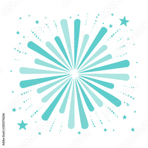 Minimalist turquoise firework illustration