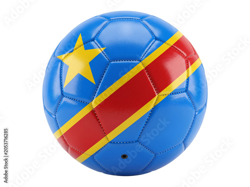 Soccer Ball with Blue, Red, and Yellow Design Featuring a Star and Stripes Featuring Football, Sports Equipment, Outdoor Game with Team Sport