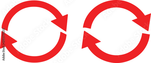 Foto Red circular arrows pointing opposite directions Vector