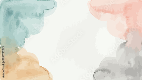 Schilderij op canvas Ultra-detailed modern watercolor background featuring large translucent panels p