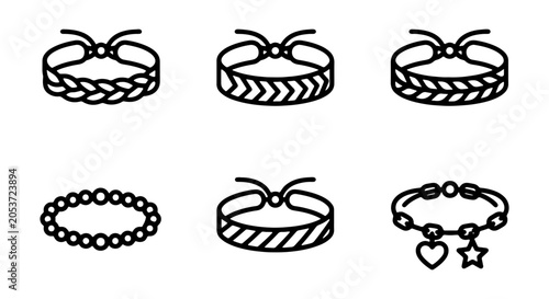 Foto Friendship Bracelet Icons, Beaded Bracelet Set, Charm Bracelet Graphics, Jewelry