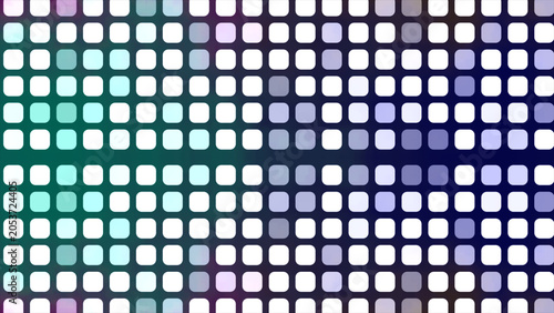 Abstract geometric pattern of rounded square glowing light panels in soft blue tones
