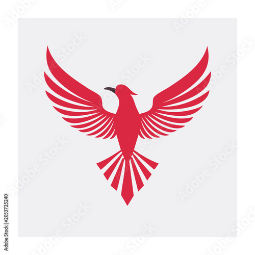 Red Phoenix Vector Graphic