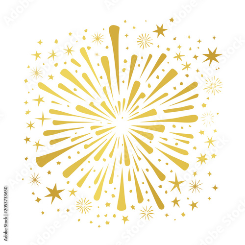 Minimalist gold firework illustration