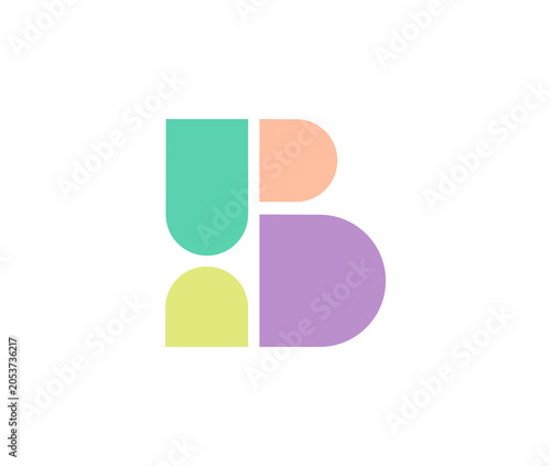 Colorful Abstract B Letter Book Logo Design