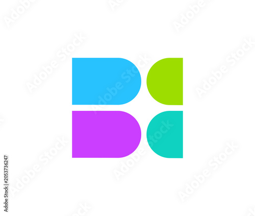 Colorful B Letter Spark Logo Design
