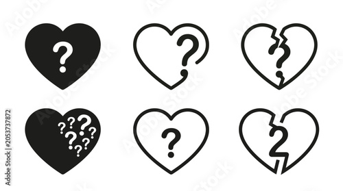 Photos Heart Icons – Question Marks & Broken Love Symbols