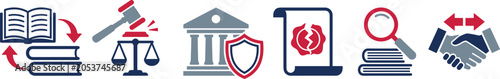 Foto Legal Services and Justice Icon Set Featuring Law Education Court Protection Med