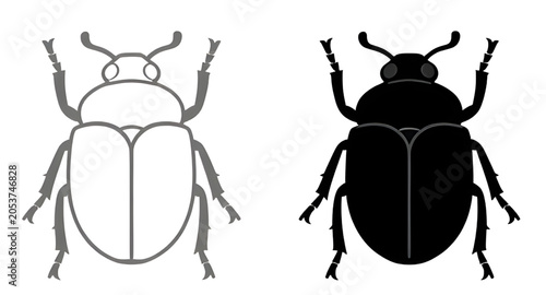 Foto beetlesilhouette, beetleillustration, beetle, insect, bug, silhouette, black, ar