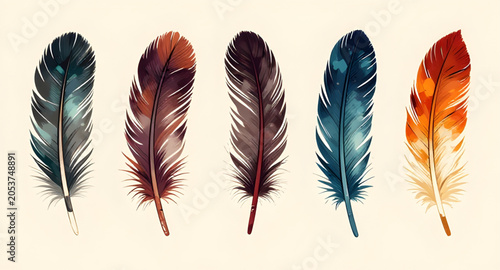 Foto featherillustration, birdfeather, feather, bird, plume, quill, wing, avian, natu