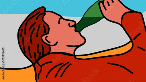 Canvas-taulu quench your thirst, color vector illustration