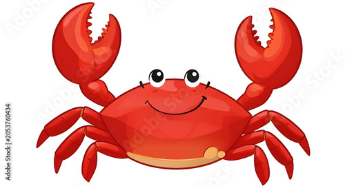 Tableau sur toile cartooncrab, redcrabvector, crabillustration, crab, crustacean, ocean, sea, mari