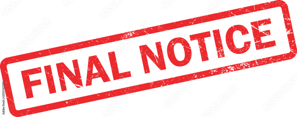 Fotografie Final notice red rubber stamp