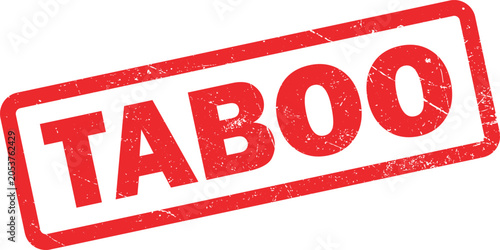 Konstfotografi Red grunge rubber stamp with the word taboo