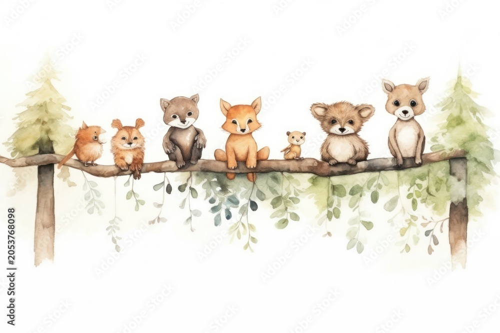 Fototapeta premium Forest animals mammal fox carnivora.