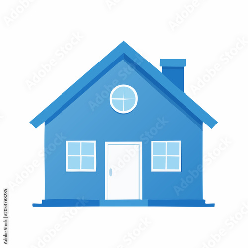 Blue cartoon house icon