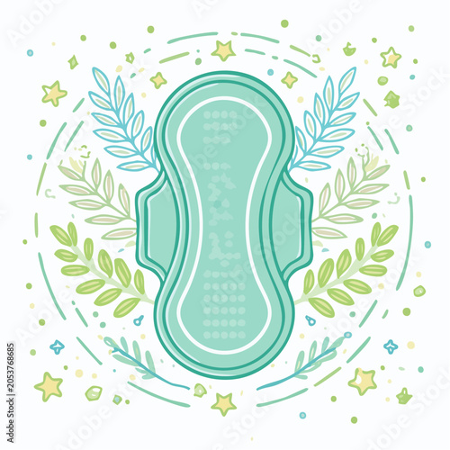 Sanitary Pad with Floral and Star Decorations