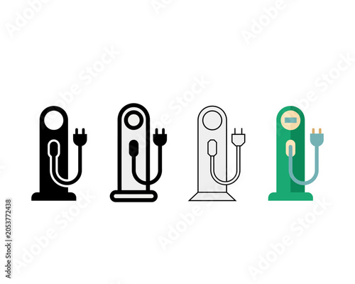 Electric Vehicle Charging Icon Evolution Set | EV Charger Vector Icons | Modern Sustainable Transportation SVG Pack