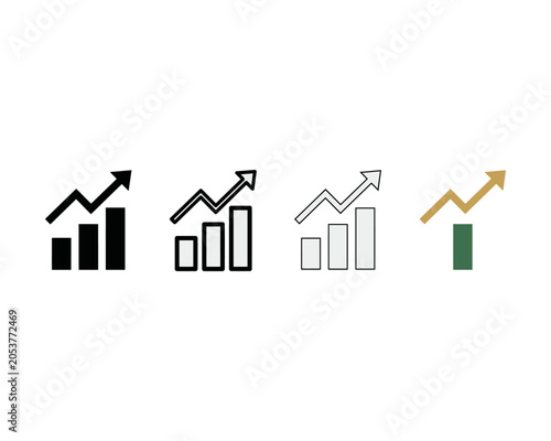 Analytics Growth Chart Icon Evolution Set | Business Data Analysis Vector Icons | Modern Dashboard SVG Collection. 