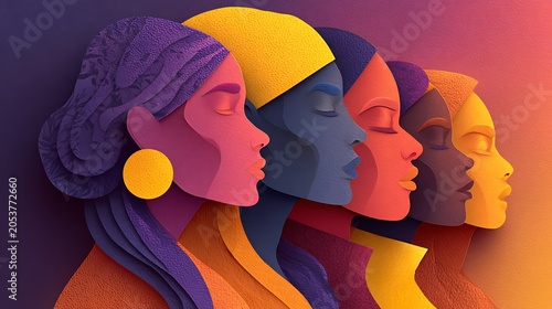 Abstract 3d geometric shapes in pink blue and yellow on white background