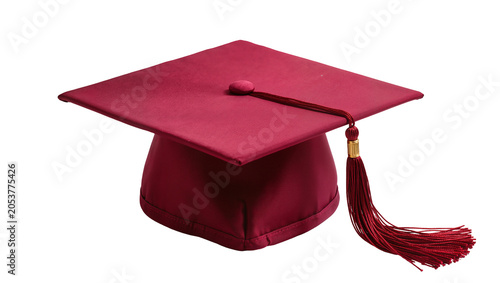 Bilde på lerret Maroon graduation cap with gold tassel