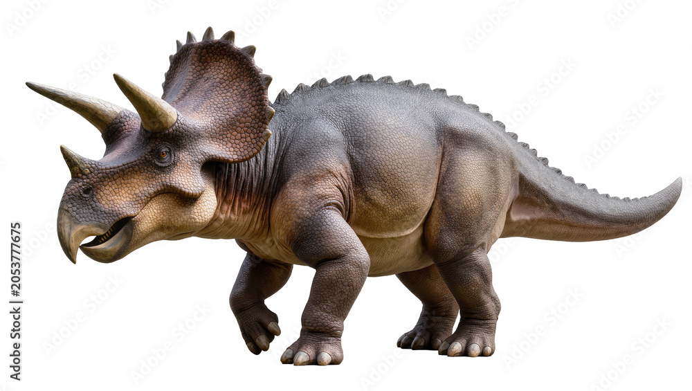 Fototapeta premium Triceratops dinosaur with three horns and frill