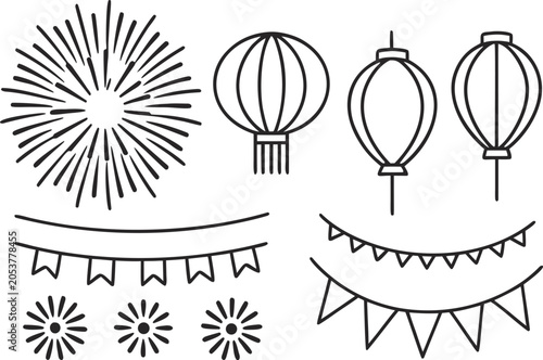 Festival Event Graphics Illustration. Celebration Graphics Vector Design. Festival Decoration Illustration. Event Graphics Design Collection. Party Celebration Graphics Illustration. Festive Event Art