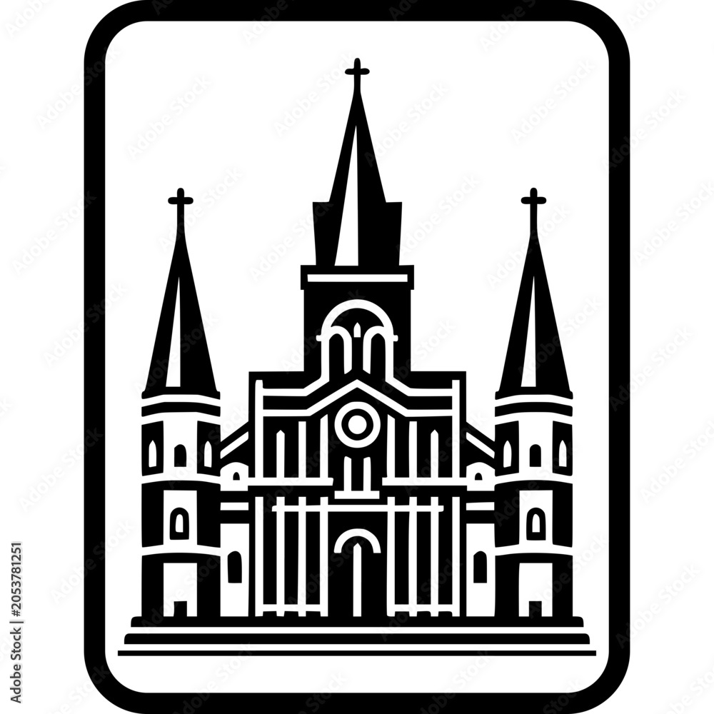 Fototapeta premium St. Louis Cathedral Vector Icon