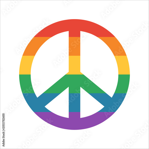 Φωτογραφία Rainbow peace sign vector icon isolated on white background