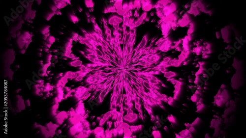 Abstract Animation of Glowing Energy Explosion in Pink Expanding Outward looping