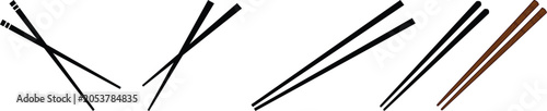 Photos Cartoon Bowl and chopsticks icon vector illustration for Asian cuisine sushi noodles restaurant and kitchenware concept design