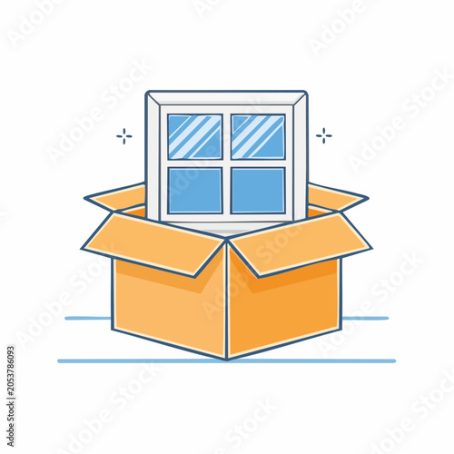 Window in a Cardboard Box Icon