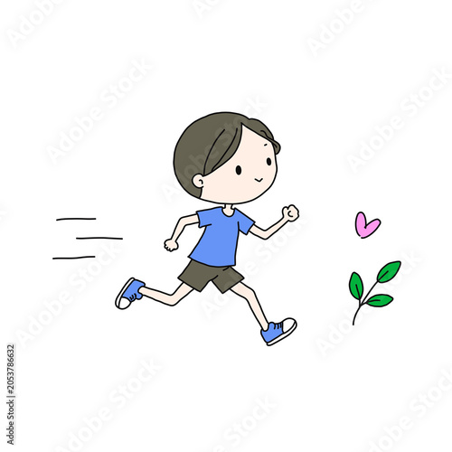 Cute man character running illustration from Sport Series, transparent PNG background
