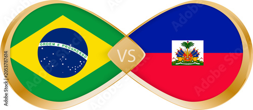 Brazil vs Haiti Flags, Football Match Icon