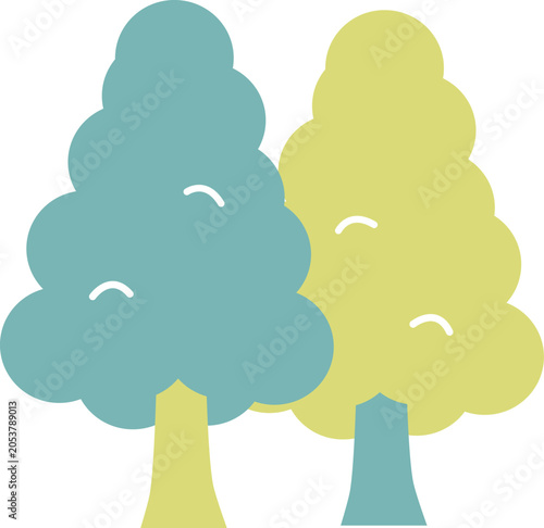 Hand‑Drawn Hinoki Cypress Nature Icon Illustration