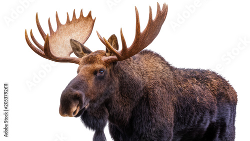 Принти на полотні Majestic bull moose with large antlers, close-up portrait