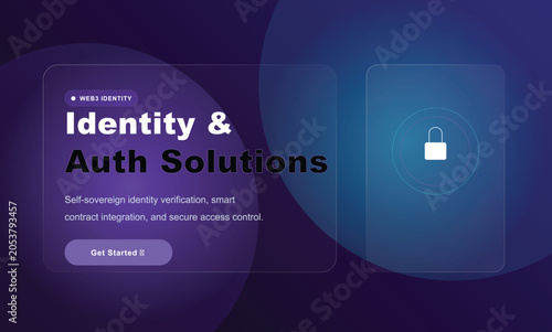 Digital identity and security solutions with padlock icon