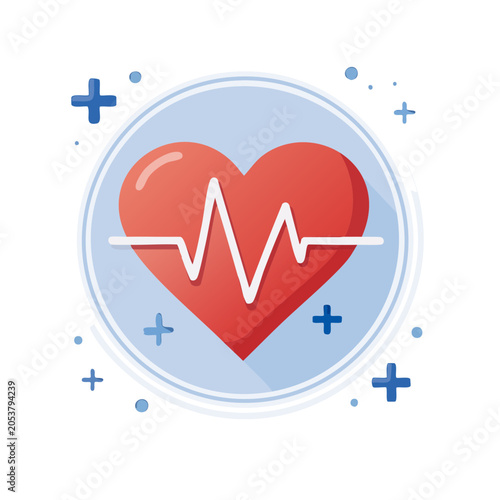 Heartbeat Icon in Flat Design