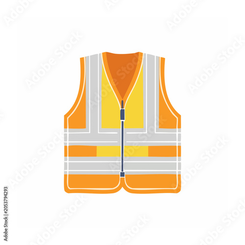 Orange Safety Vest Flat Illustration