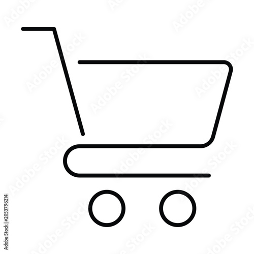  Shopping Cart icon.single line art style.