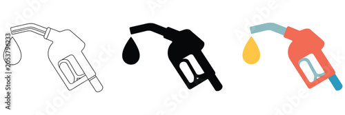 Bild auf Leinwand Refuel gun, clean vector illustration of fuel pump nozzle icon isolated on trans