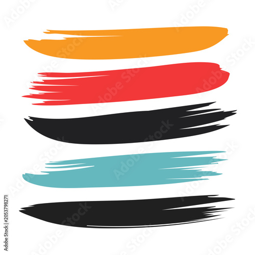 Abstract Brush Stroke Vector Set