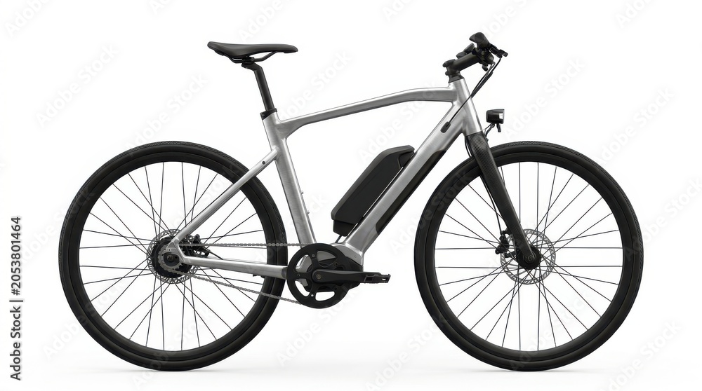 Obraz premium premium electric bicycle, removable battery system, isolated on white background