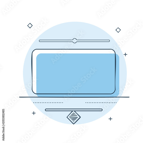 Screen Sketch Flat Design Vector Illustration