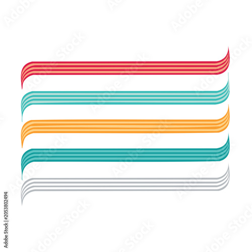 Retro Colored Curved Lines Vector Graphic